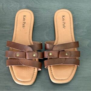 Kate Park Brown Strappy Sandals Size 8
